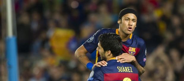 Neymar y Suárez celebrando un gol esta temporada Neymar y Suárez celebrando un gol esta temporada