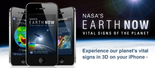 Aplicativo Earth Now, para Android ou IOS.