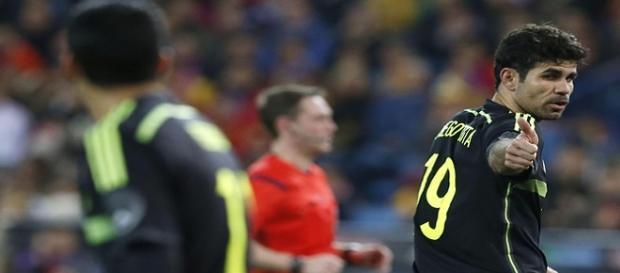 Diego Costa con España en partido oficial Diego Costa con España en partido oficial