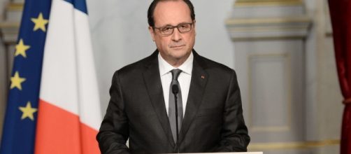 Francois Hollande speaking this morning