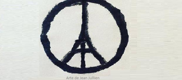 Símbolo "Peace for Paris" do artista Jean Jullien. Símbolo "Peace for Paris" do artista Jean Jullien.