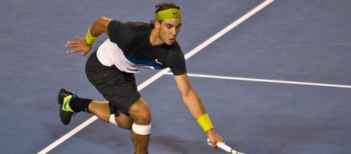 Nadal in azione sulla superficie veloce