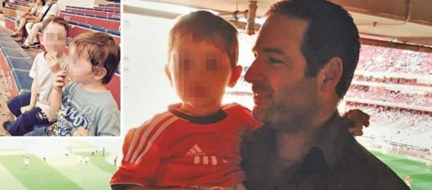 Bruno Machado, 37 anos, com os filhos menores. Bruno Machado, 37 anos, com os filhos menores.