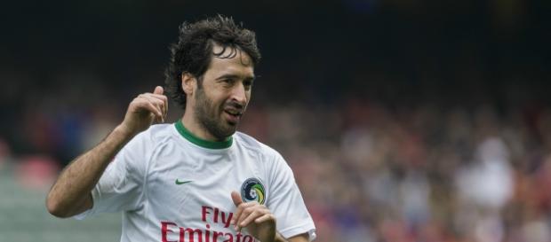 Raúl con la camiseta del Cosmos Raúl con la camiseta del Cosmos