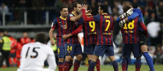 El Barcelona celebra un gol al Real Madrid El Barcelona celebra un gol al Real Madrid