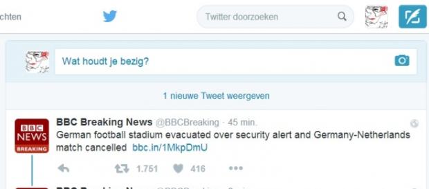 Mecz Niemcy Holandia odwołany-Twitter.com Mecz Niemcy Holandia odwołany-Twitter.com