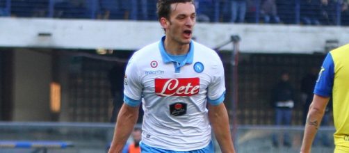 Manolo Gabbiadini in gol con la maglia azzurra