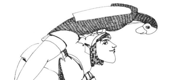 Desenho de Armanda Passos a tinta-da-china. Desenho de Armanda Passos a tinta-da-china.
