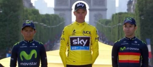 Chris Froome sul podio del Tour de France