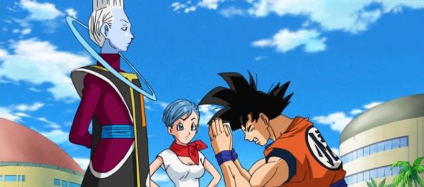 Goku pidiendole a Wiss que lo entrene Goku pidiendole a Wiss que lo entrene