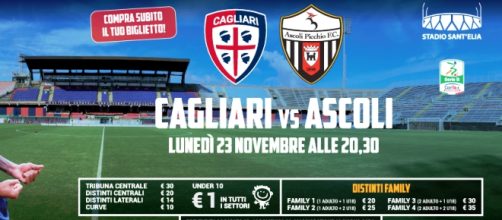 Cagliari-Ascoli, 14^ giornata di serie B