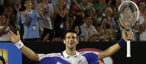Novak Djokovic festeggia la vittoria