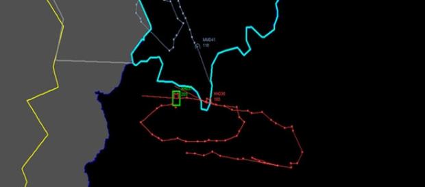 Il piano di volo del caccia abbattuto (Twitter) Il piano di volo del caccia abbattuto (Twitter)