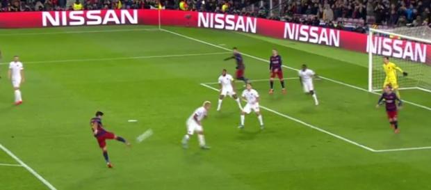 Volea en el segundo tanto de Suárez Volea en el segundo tanto de Suárez
