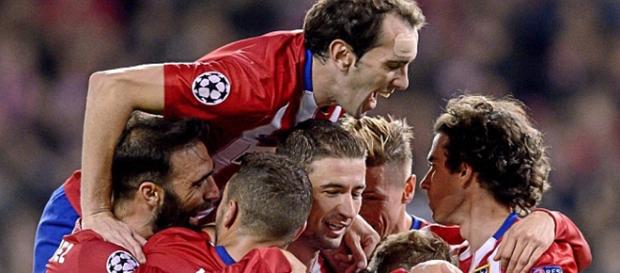 El Atlético celebra un gol ante el Galatasaray El Atlético celebra un gol ante el Galatasaray