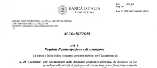 Concorso Banca d'Italia 2015/2016: requisiti