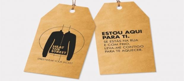 A etiqueta que vai estar em todos os casacos A etiqueta que vai estar em todos os casacos