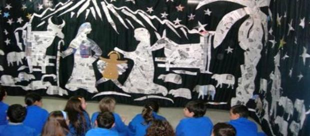 Presepe natalizio in una scuola Presepe natalizio in una scuola
