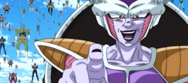 Freezer apuntando a Krilin para que lo maten Freezer apuntando a Krilin para que lo maten