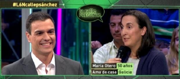 Pedro Sánchez anoche en 'La Calle Pregunta'. Pedro Sánchez anoche en 'La Calle Pregunta'.