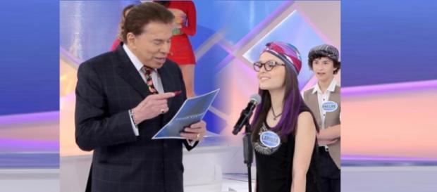 Sílvio Santos brinca com Larissa Manoela Sílvio Santos brinca com Larissa Manoela
