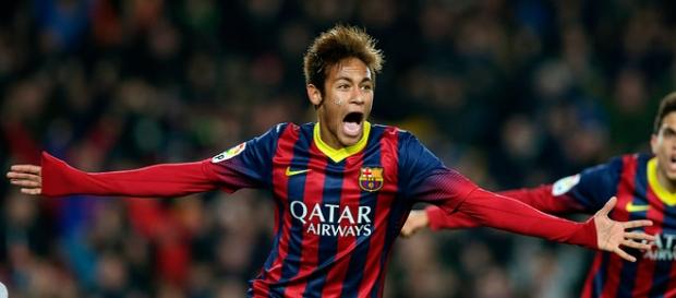 Neymar celebra su segundo gol, el 3-0. Neymar celebra su segundo gol, el 3-0.