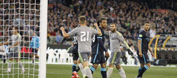 El Real Madrid, durante un choque de pretemporada El Real Madrid, durante un choque de pretemporada