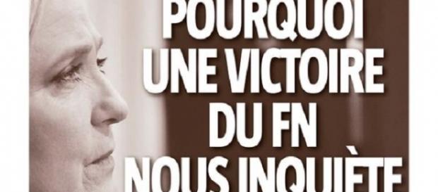 Portada de 'La Voix du Nord' contra el FN. Portada de 'La Voix du Nord' contra el FN.