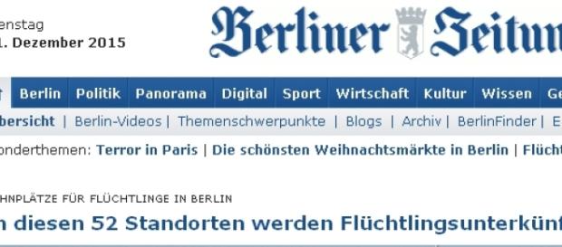 Strona gazety Berliner Zeitung / printscreen Strona gazety Berliner Zeitung / printscreen