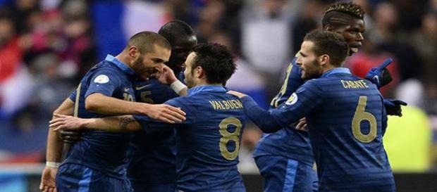 Benzema y Valbuena, con la selección francesa Benzema y Valbuena, con la selección francesa