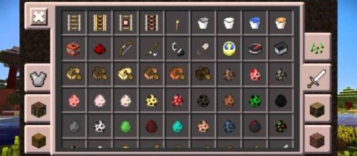 Inventario della versione 0.14 di Minecraft PE