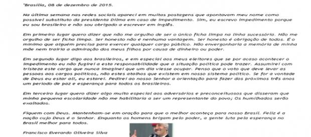 confira a carta aberta de Tiririca confira a carta aberta de Tiririca