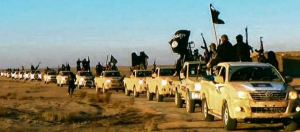 Jihadisti armati a bordo dei Pick-Up Jihadisti armati a bordo dei Pick-Up