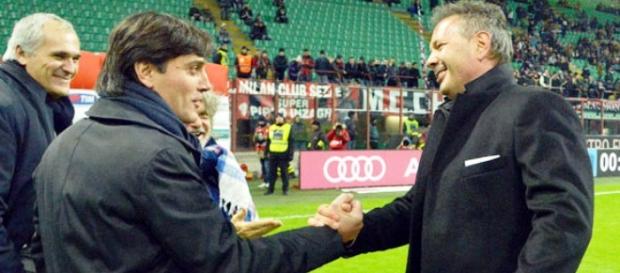 I due tecnici Montella e Mihajlovic I due tecnici Montella e Mihajlovic