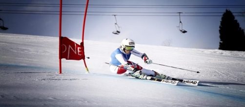 La svizzera Lara Gut in allenamento