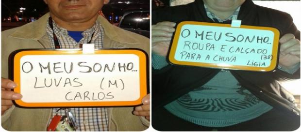 Dois dos sem-abrigos que pediram o seu desejos. Dois dos sem-abrigos que pediram o seu desejos.