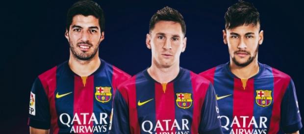 La delantera del barça en la final del campeonato La delantera del barça en la final del campeonato