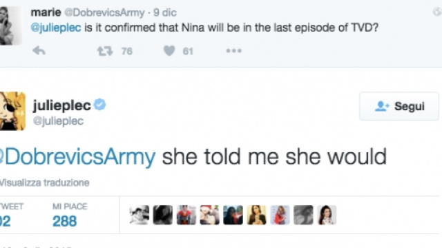 L'annuncio del ritorno di Elena