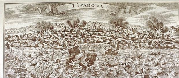 Imagem que retrata a catástrofe em Lisboa Imagem que retrata a catástrofe em Lisboa
