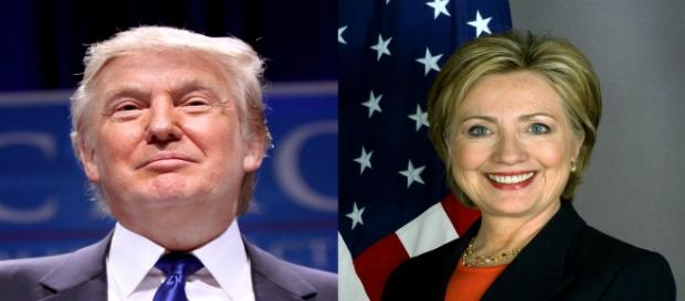 A sinistra Donald Trump, a destra Hillary Clinton A sinistra Donald Trump, a destra Hillary Clinton