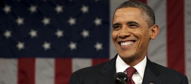 O sorridente presidente Barack Obama O sorridente presidente Barack Obama