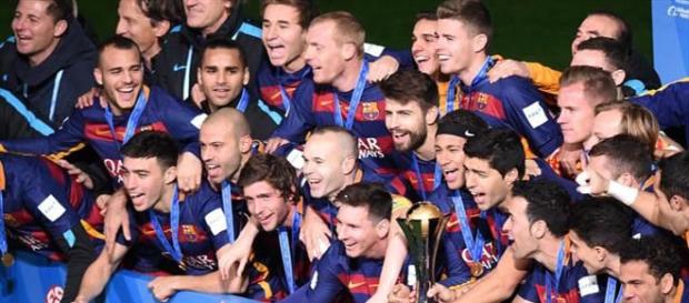 El Barça, celebrando el Mundial de clubes El Barça, celebrando el Mundial de clubes