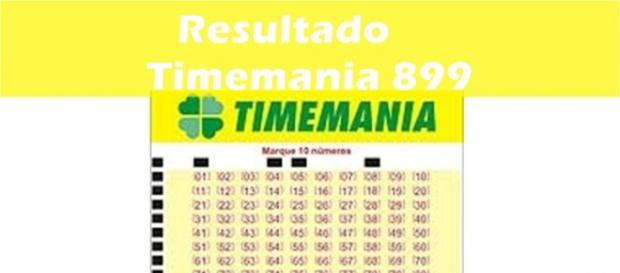 Resultado do jogo Timemania 899 Resultado do jogo Timemania 899