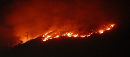 Iincendio boschivo in Cantabria.