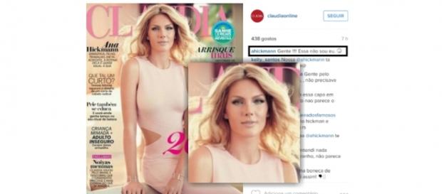 Ana Hickmann critica mudanças em sua foto Ana Hickmann critica mudanças em sua foto