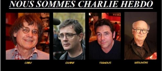 Los cuatro dibujantes de Charlie Hebdo asesinados. Los cuatro dibujantes de Charlie Hebdo asesinados.