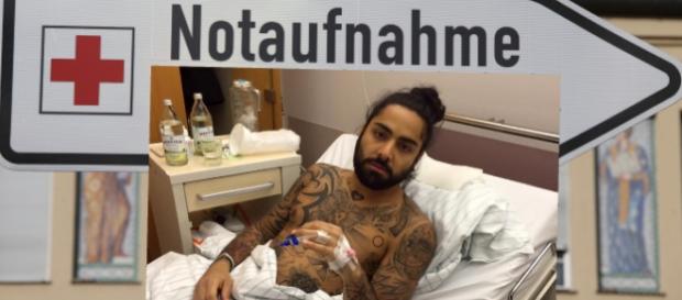 Ex-Kandidat Atchi nach der Mandelentnahme Ex-Kandidat Atchi nach der Mandelentnahme