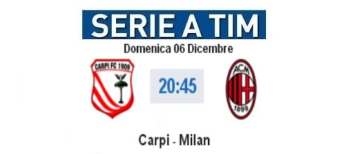 Diretta live e gol Carpi - Milan