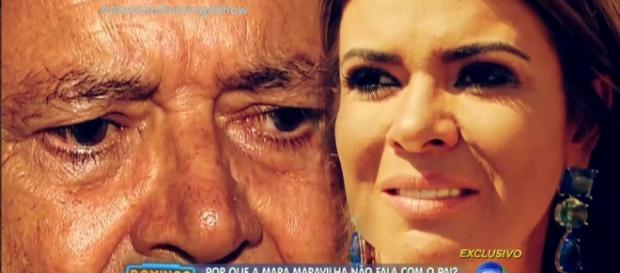 Mara e seu pai (Reprodução/Record) Mara e seu pai (Reprodução/Record)