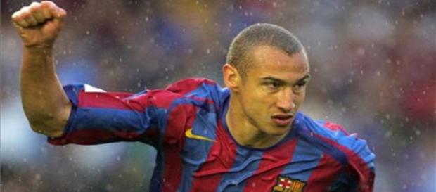 El sueco Larsson celebra un gol con el Barcelona El sueco Larsson celebra un gol con el Barcelona